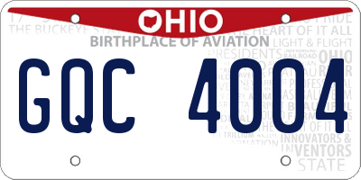 OH license plate GQC4004