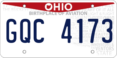 OH license plate GQC4173