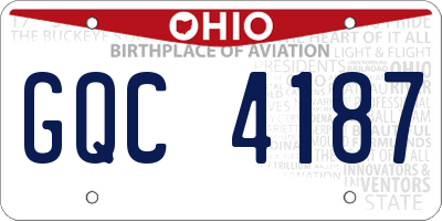 OH license plate GQC4187