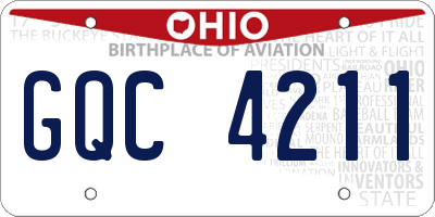 OH license plate GQC4211