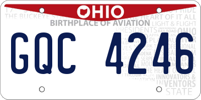 OH license plate GQC4246