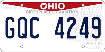 OH license plate GQC4249