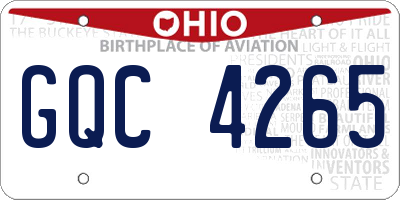 OH license plate GQC4265