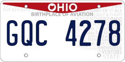 OH license plate GQC4278