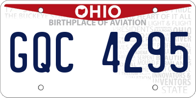 OH license plate GQC4295
