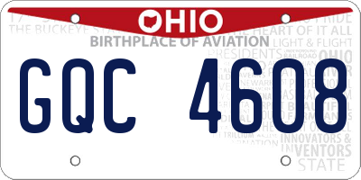 OH license plate GQC4608