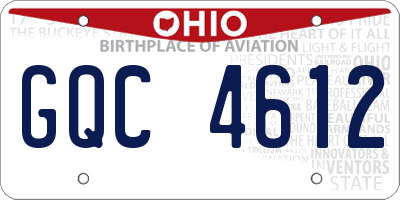 OH license plate GQC4612