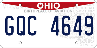 OH license plate GQC4649