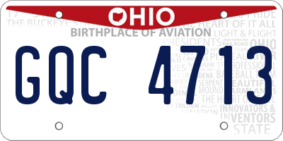 OH license plate GQC4713