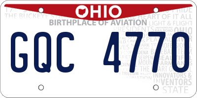 OH license plate GQC4770