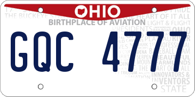 OH license plate GQC4777