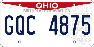 OH license plate GQC4875
