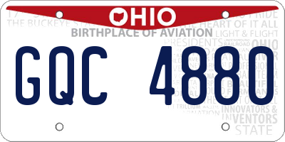 OH license plate GQC4880