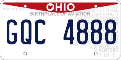 OH license plate GQC4888