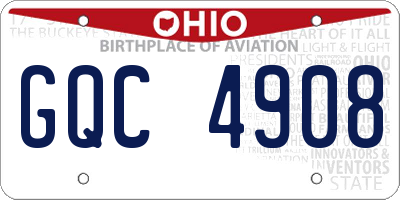 OH license plate GQC4908