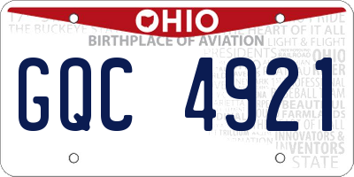 OH license plate GQC4921