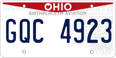 OH license plate GQC4923