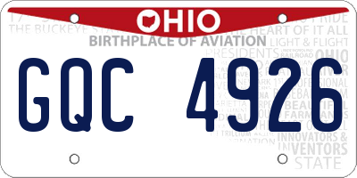 OH license plate GQC4926