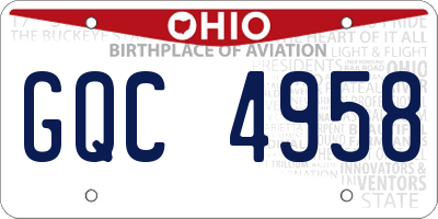 OH license plate GQC4958