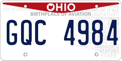 OH license plate GQC4984
