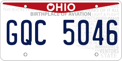 OH license plate GQC5046