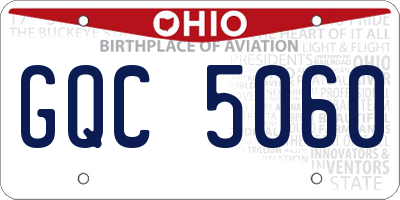 OH license plate GQC5060