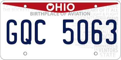OH license plate GQC5063