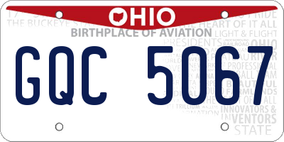 OH license plate GQC5067