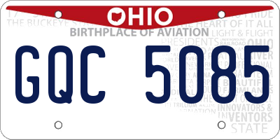OH license plate GQC5085