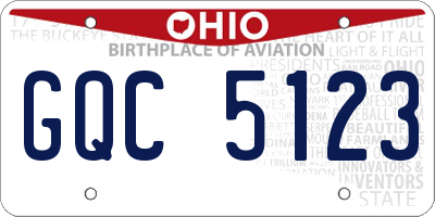 OH license plate GQC5123