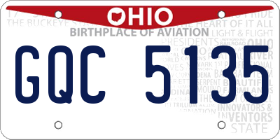 OH license plate GQC5135