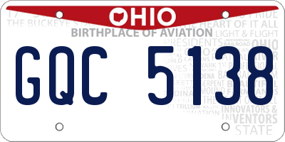 OH license plate GQC5138