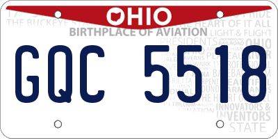 OH license plate GQC5518