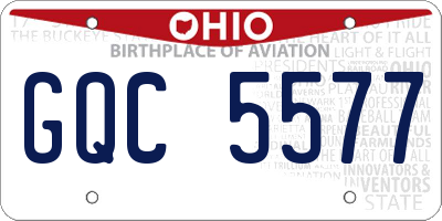 OH license plate GQC5577