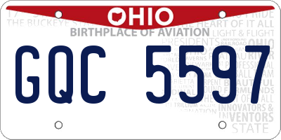 OH license plate GQC5597