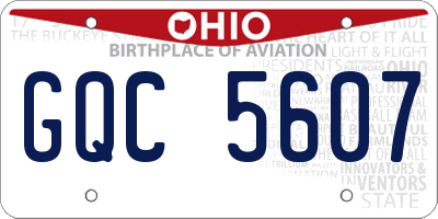 OH license plate GQC5607