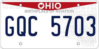OH license plate GQC5703