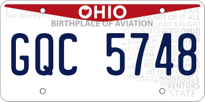 OH license plate GQC5748
