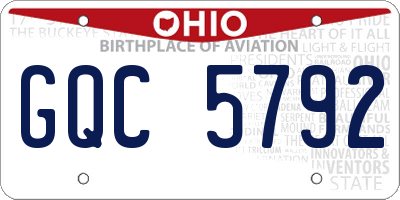 OH license plate GQC5792