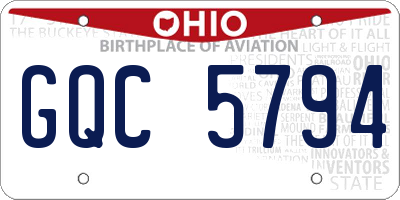 OH license plate GQC5794