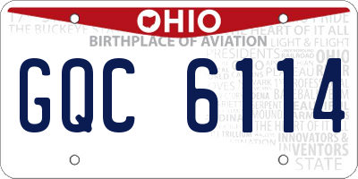 OH license plate GQC6114