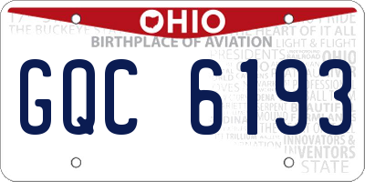 OH license plate GQC6193