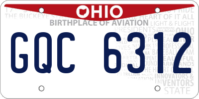 OH license plate GQC6312