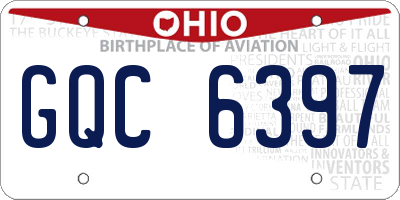 OH license plate GQC6397
