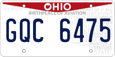 OH license plate GQC6475