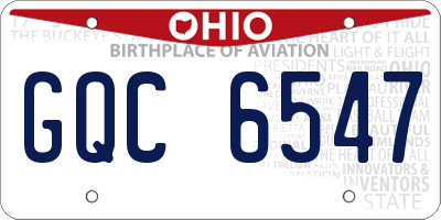 OH license plate GQC6547