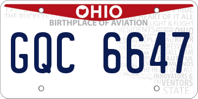 OH license plate GQC6647