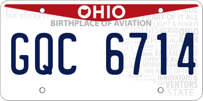 OH license plate GQC6714