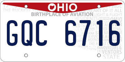 OH license plate GQC6716