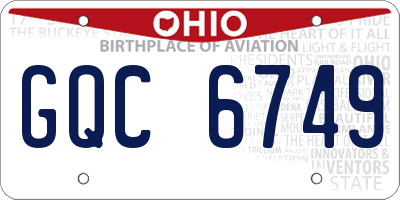 OH license plate GQC6749